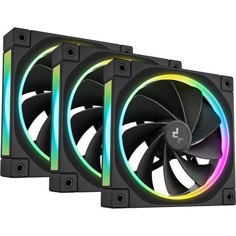 Wentylatory Deepcool FL12R RGB (czarne, 3 sztuki, 120 x 120 x 25 mm, PWM)