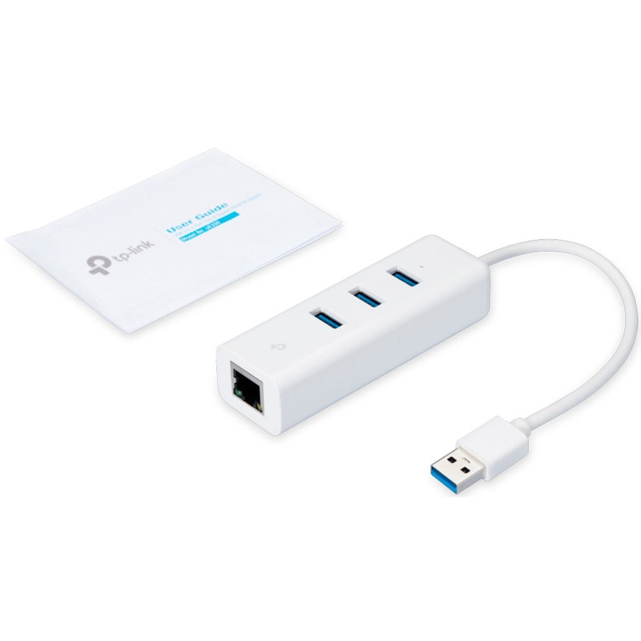 Tp-Link UE330 3-portowy koncentrator USB 3.0 + Gigabit LAN USB (biały)