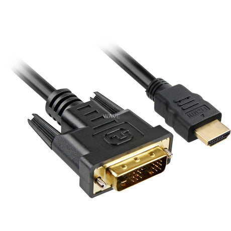 Adapter Sharkoon HDMI > DVI-D (czarny, 2 metry, single-link)