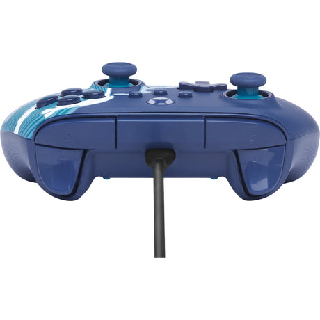 Kontroler Powera Advantage z kablem do serii Xbox x|s - fala wodna (błękitny, xbox series x|s, xbox one, PC)