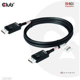 Kabel z certyfikatem Club 3D DisplayPort 2.1 Vesa DP80 męsko-męski (czarny, 1,2 m, 4K 240 Hz, 8K 60 Hz, 80 Gb/s)