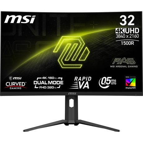 Zakrzywiony monitor do gier Msi mag 321cupdf 31,5 4K UHD (czarny, 2x HDMI, Display Port, USB-C, 160 Hz 320 Hz)