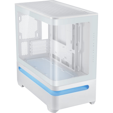 Obudowa Midi Tower Asus Prime Ap202 (biała | 2x USB-A | 1x USB-C | RGB | Szkło hartowane)