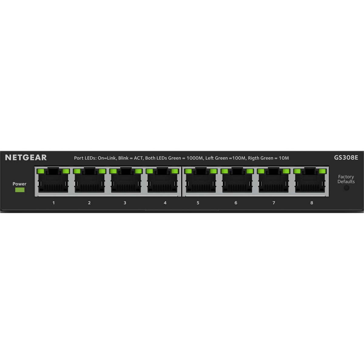 8-portowy przełącznik Gigabit Ethernet Plus Netgear (GS308EV4) (czarny)