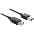Delock kabel przedłużający easy-usb-a 2.0 męski > żeński przedłużacz USB-a 2.0 (czarny, 1 metr)