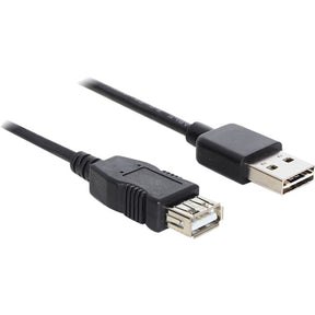Delock kabel przedłużający easy-usb-a 2.0 męski > żeński przedłużacz USB-a 2.0 (czarny, 1 metr)