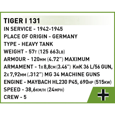 Zabawka konstrukcyjna Cobi Tiger i 131 (skala 1:72)