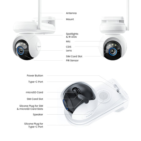 Reolink g650 + kamera bezpieczeństwa z panelem słonecznym 3 (biała, 2k, 4mp, 4g lte)