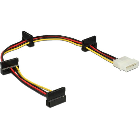 Delock Kabel zasilający Molex z 4-pinową wtyczką > 4x adapter SATA 15-pinowy (czarny czerwony, 0,4 m)