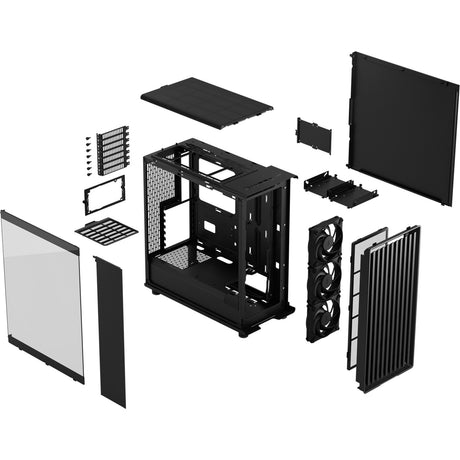 Fractal design North - obudowa midi tower w wersji pędu (kolor czarnego drewna | 2x USB-A | 1x USB-C | szkło hartowane)