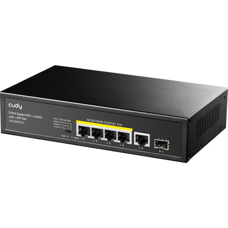 Cudy 5-portowy przełącznik 10 100 1000 poe+ z 1 portem sfp (czarny)