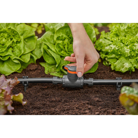 Zawór odcinająco-regulujący Gardena Micro-drip-System 13 mm (1 2 ) (szary pomarańczowy)