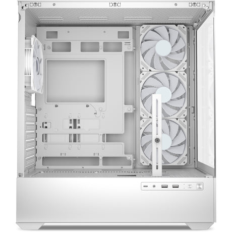 Obudowa midi tower Sharkoon ak6 rgb (biała | 2x usb-a | 1x usb-c | rgb | szkło hartowane)