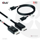Kabel z certyfikatem Club 3D DisplayPort 2.1 Vesa DP80 męsko-męski (czarny, 1,2 m, 4K 240 Hz, 8K 60 Hz, 80 Gb/s)