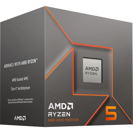 Procesor AMD Ryzen 5 8400F, 4,2 GHz (4,7 GHz Turbo Boost) z gniazdem AM5 (odblokowany, wraith stealth, w pudełku)