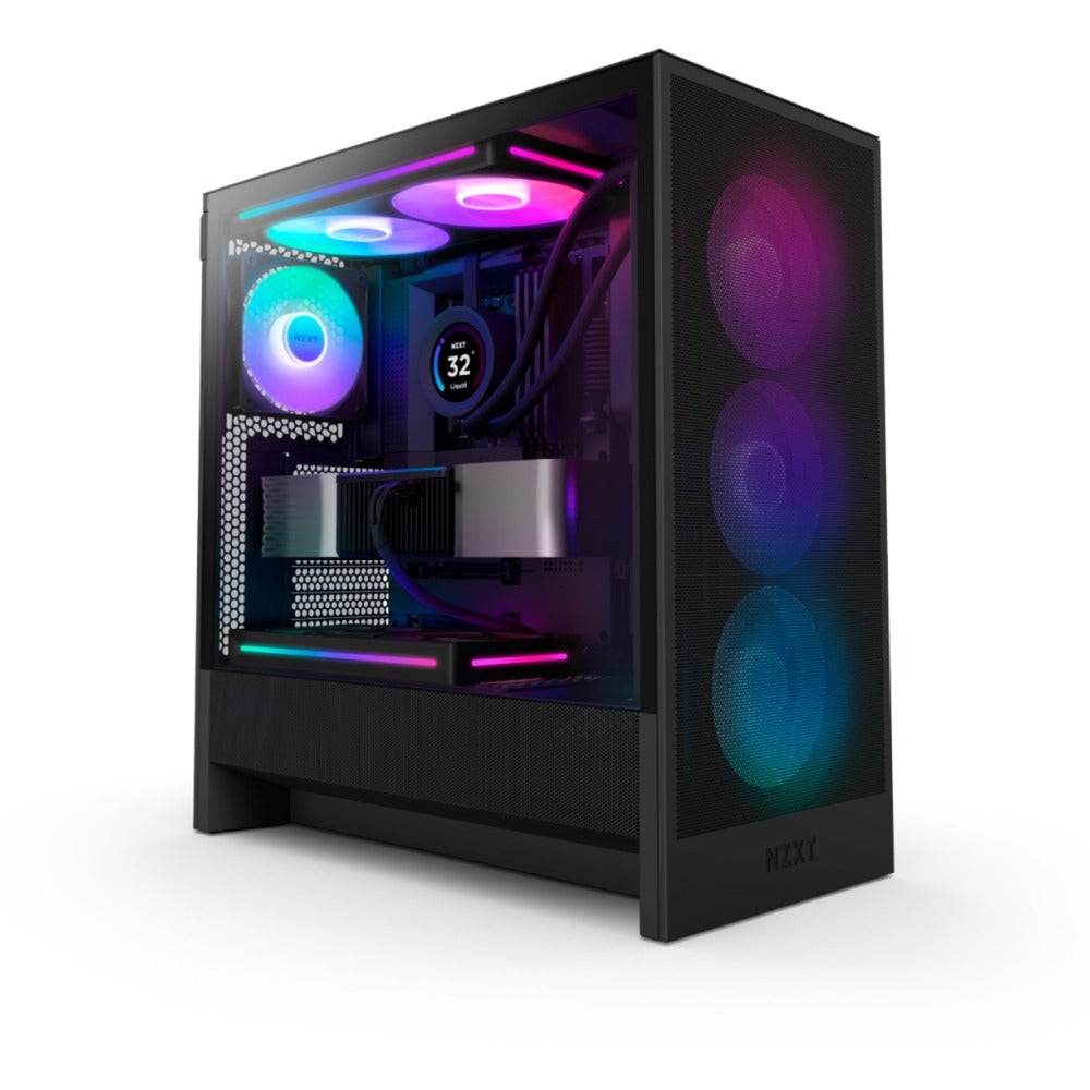 Obudowa midi tower Nzxt h5 flow rgb v2 (czarna | 1x usb-a | 1x usb-c | rgb | szkło hartowane)