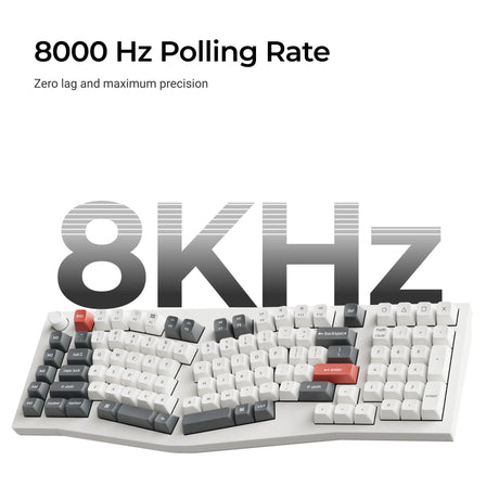 Keychron q13 ultra-m1 8k bezprzewodowa, niestandardowa klawiatura mechaniczna (czarna, układ amerykański (qwerty), jedwabny pom czerwony, 96%, rgb, hot swap, 8k, 2,4 ghz | bluetooth 5.2 | usb-c)
