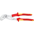 Knipex cobra vde high-tech szczypce do pomp wodnych 87 26 250 Szwedzkie szczypce do pomp wodnych (czerwono-żółte, ząbkowane powierzchnie chwytne, przebijany zawias)