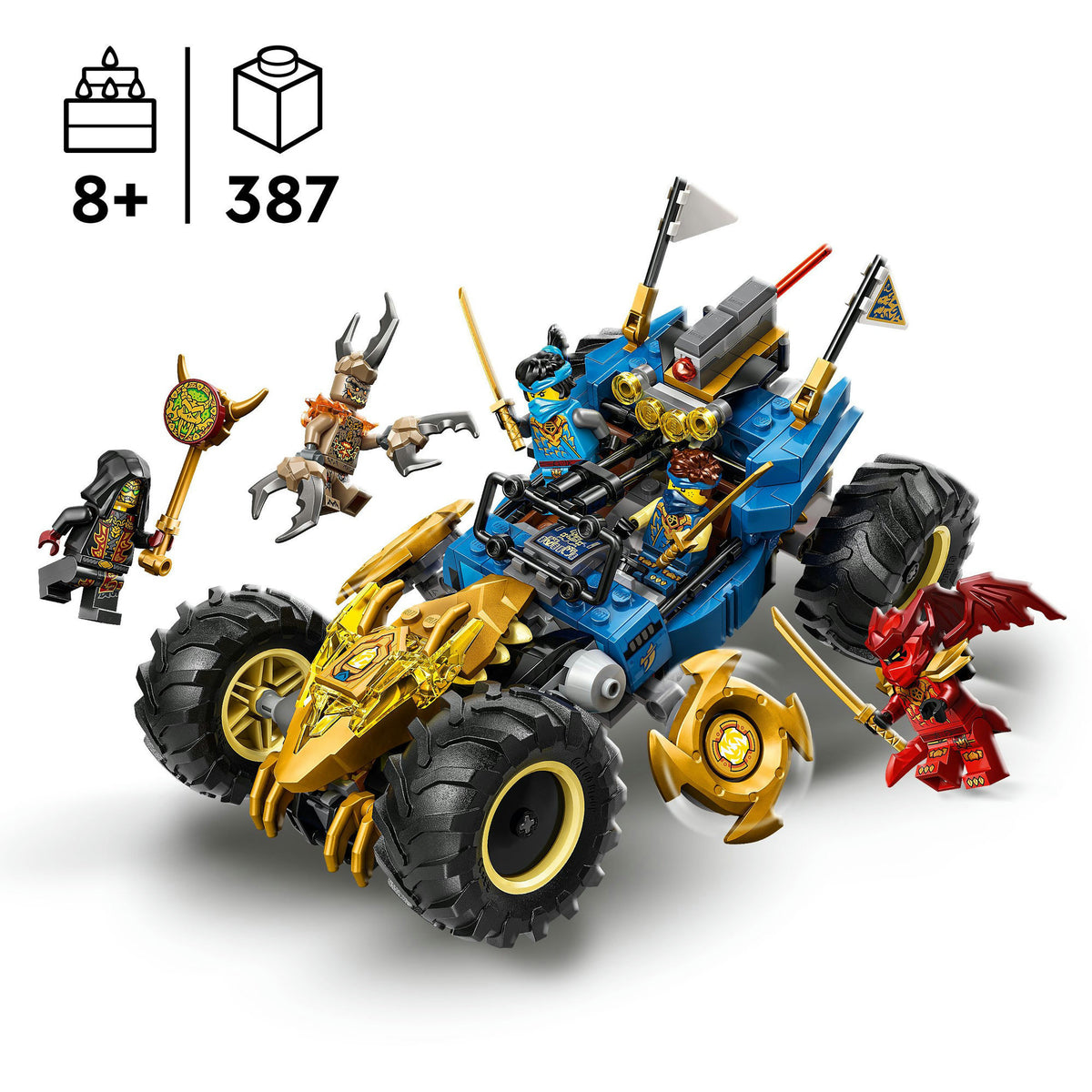 Lego Ninjago - zabawka do konstruowania samochodu przekształcającego Jay'a (71856)