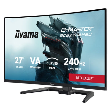 Iiyama g-master red eagle gcb2784hsu-b1 27 curved gaming monitor (zwart, 2x hdmi, displayport, 2x usb, 240 hz)
