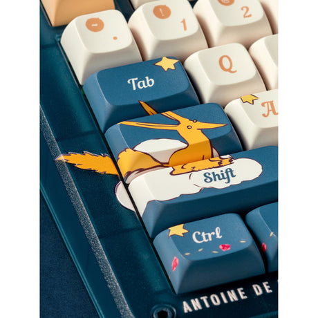 Iqunix Zx75 Sky Meet bezprzewodowa klawiatura mechaniczna (niebieska, układ amerykański (qwerty), gateron czerwony, 75%, diody rgb, możliwość wymiany podczas pracy, podwójny strzał pbt, 2,4 GHz | bluetooth 5.1 | usb-c)