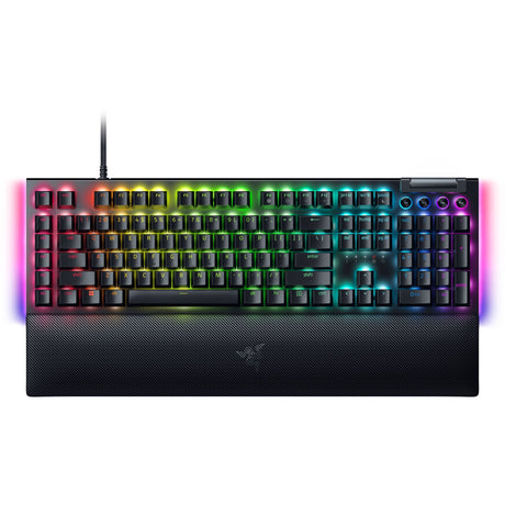 Razer blackwidow v4, klawiatura do gier (czarna, układ amerykański, żółta, diody rgb, podwójny abs)
