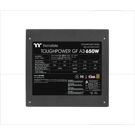 Thermaltake ToughPower GF A3 Gold - TT Premium Edition Modułowy zasilacz 650 W (czarny, 4x PCIe)