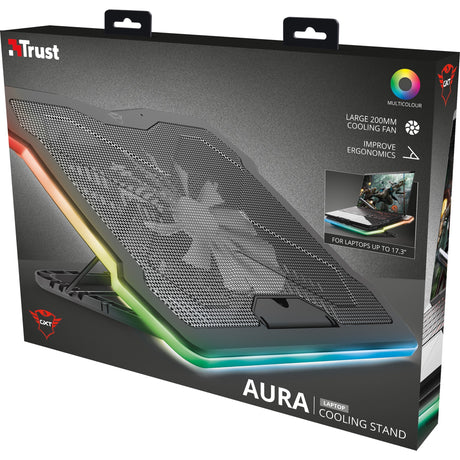 Lodówka do laptopa Trust GXT 1126 Aura (czarna, RGB)