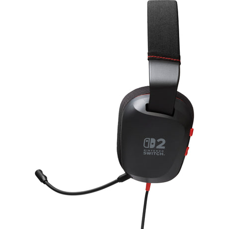 Przewodowy zestaw słuchawkowy stereo Powera do nausznego zestawu słuchawkowego do gier Nintendo Switch 2 (czarny czerwony, Nintendo Switch 2, Nintendo Switch – model OLED, Nintendo Switch, Nintendo Switch Lite)