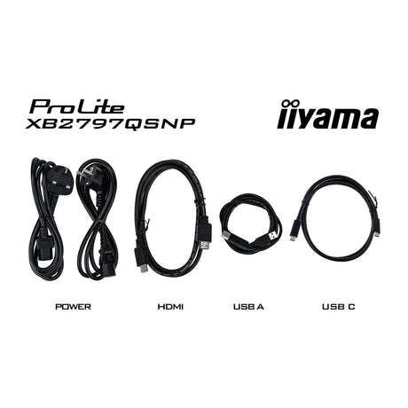 Monitor Iiyama prolite xb2797qsnp-b1 27 (czarny, HDMI, display port, 2x USB-A, 2x USB-C, RJ-45)