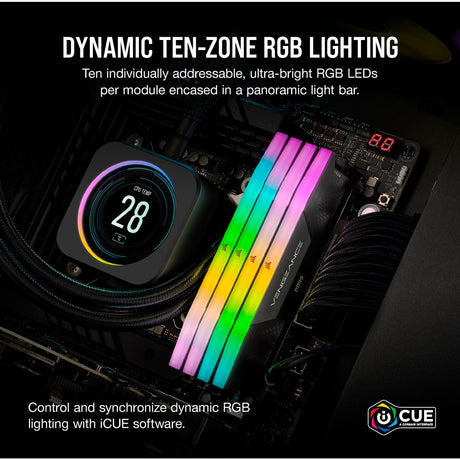 Corsair Vengeance RGB 32 GB DDR5-6000 (2x 16 GB) RAM (czarny, cmh32gx5m2b6000c30, xmp 3.0)