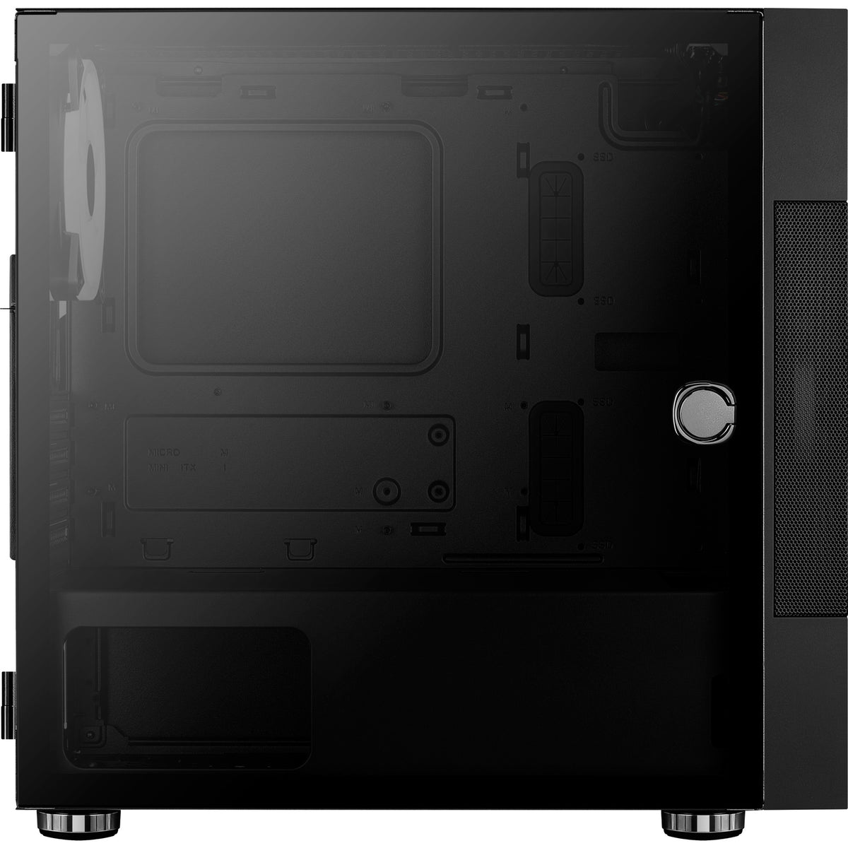 Obudowa mini tower Aerocool atomic v2 (czarna | 2x USB-A | okienko)