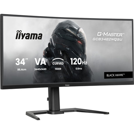Iiyama G-Master Black Hawk GCB3482WQSU-B1 34 zakrzywiony monitor do gier Ultrawide (czarny, 2x HDMI, Display Port, 2x USB-A, USB-B, 2x USB-C, 120 Hz)