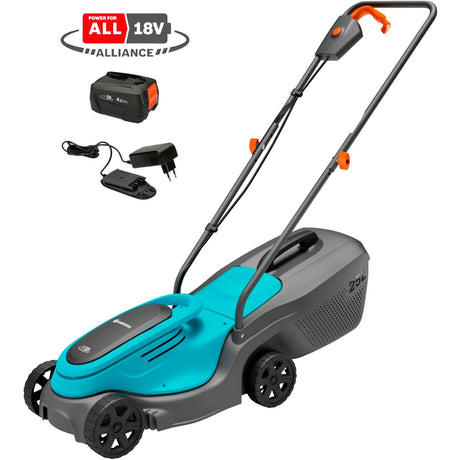 Gardena powermax 30 18v p4a czytaj akumulator do kosiarki w komplecie. ładowarka 18 v szerokość cięcia max. 300 mm