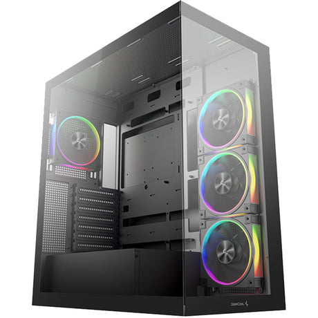 Obudowa midi tower Deepcool CG580 4f v2 (czarna | 2x USB-A | 1x USB-C | RGB | szkło hartowane)