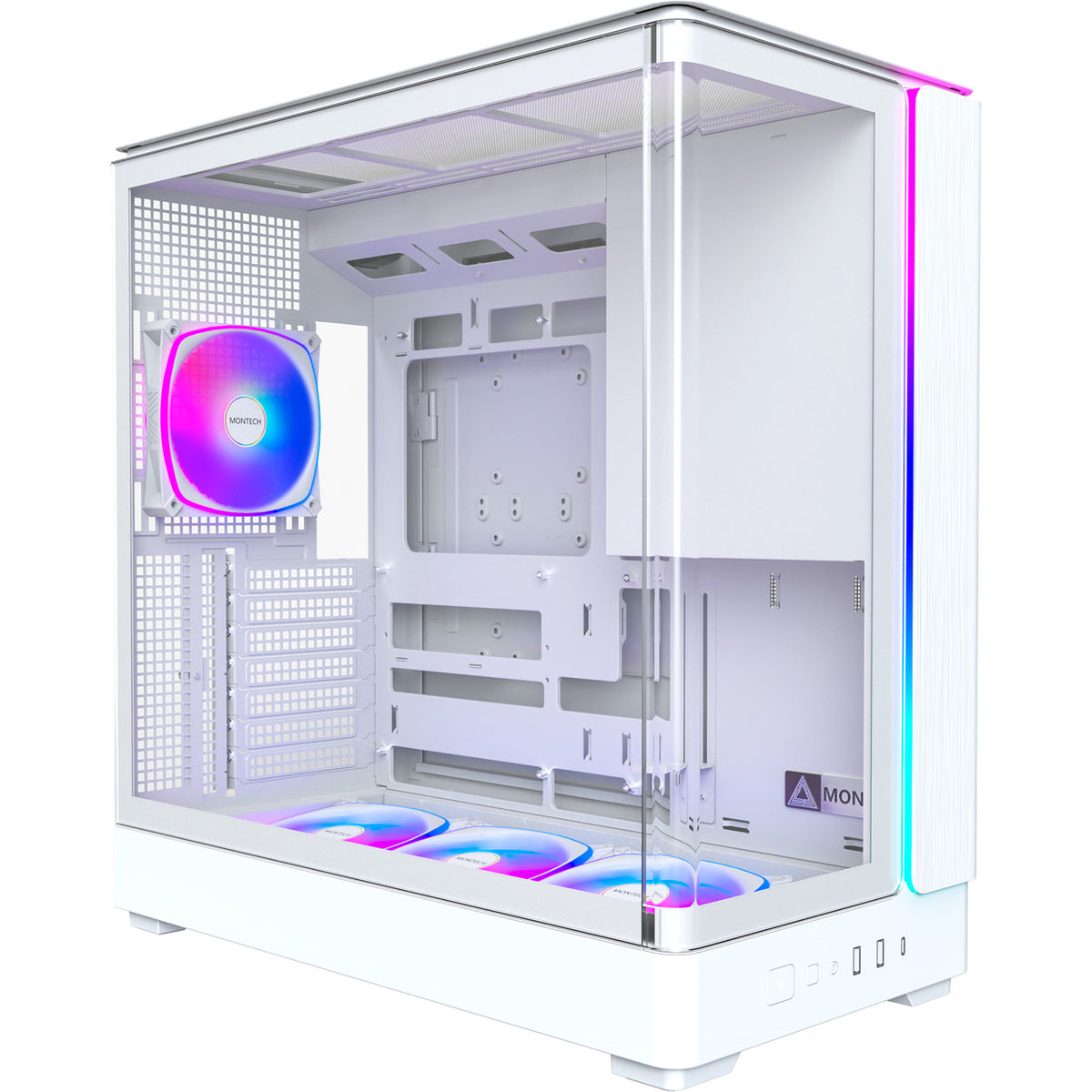 Obudowa midi tower Montech king 45 pro (biała | 2x USB-A | 1x USB-C | RGB | okienko)