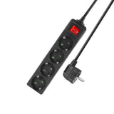 Listwa zasilająca Act Connectivity Act z podświetlanym włącznikiem, 4 gniazda, 2 m, czarna ac2440