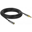 Delock kabel przedłużający z wtyczką stereo jack 3,5 mm 3-pin męski > żeński (czarny, 5 metrów)