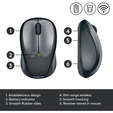 Mysz bezprzewodowa Logitech m235 (czarno-szara, nanoodbiornik)