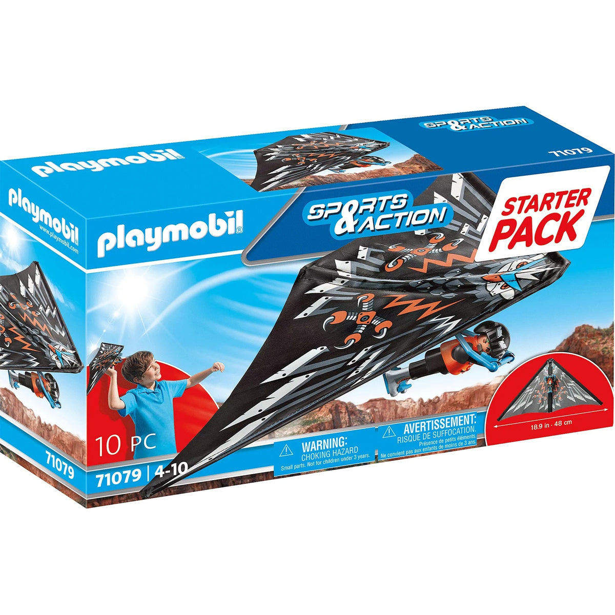 Sportowa akcja Playmobil - pakiet startowy zabawek konstrukcyjnych lotni (71079)