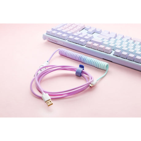 Kabel zwinięty Ducky v2 - kabel lazurowy