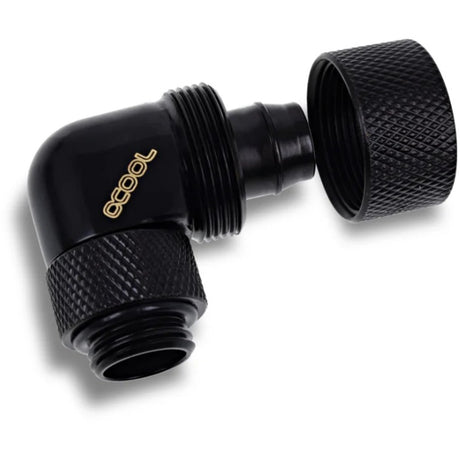 Alphacool eiszapfen 16 10mm nakręcana dysza 90° obrotowa przyłącze G1 4 (czarna, 4 sztuki)