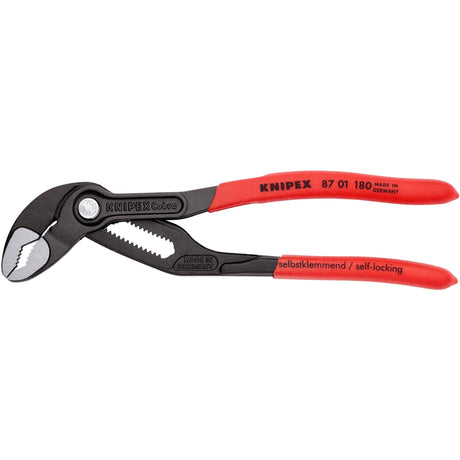 Szczypce do pomp wodnych Knipex Cobra 8701180 Szwedzkie szczypce do pomp wodnych (czerwone, 180 mm)