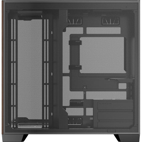 Antec c8 curve drewniana obudowa midi tower (kolor czarnego drewna | 2x USB-A | 1x USB-C | szkło hartowane)
