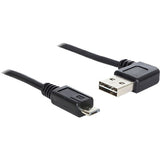 Delock USB 2.0 męski lewy prawy > micro-B, kabel 3m (czarny, 83384)