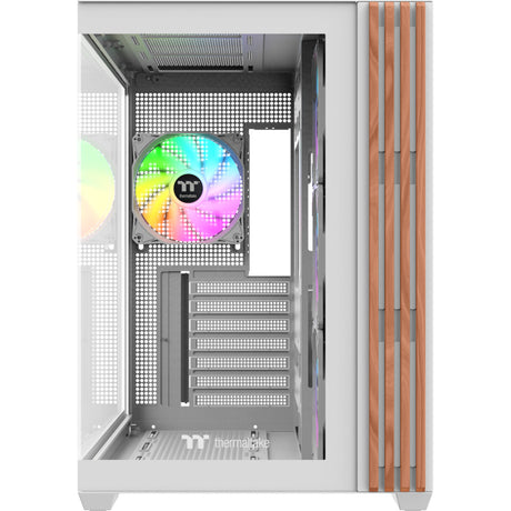 Obudowa Thermaltake View 380 ws argb Snow Midi Tower (biały kolor drewna | 2x USB-A | 1x USB-C | RGB | szkło hartowane)