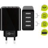 Goobay 4-kierunkowa ładowarka USB (30 W) (czarna)