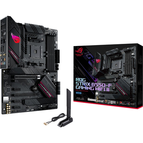 Płyta główna Asus ROG Strix B550-F Gaming Wi-Fi II z gniazdem AM4 (czarna, RAID, GB-LAN, Wi-Fi 6, BT, dźwięk, ATX)