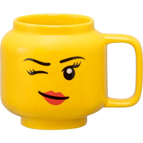 Kubek ceramiczny Lego Room Copenhagen - mrugająca główka dziewczynki, mały (żółty)