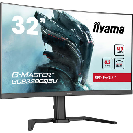 Iiyama G-Master Red Eagle GCB3280QSU-B2 31,5 zakrzywiony monitor do gier (czarny, 2x HDMI, Display Port, 2x USB-A, USB-B, 180 Hz)